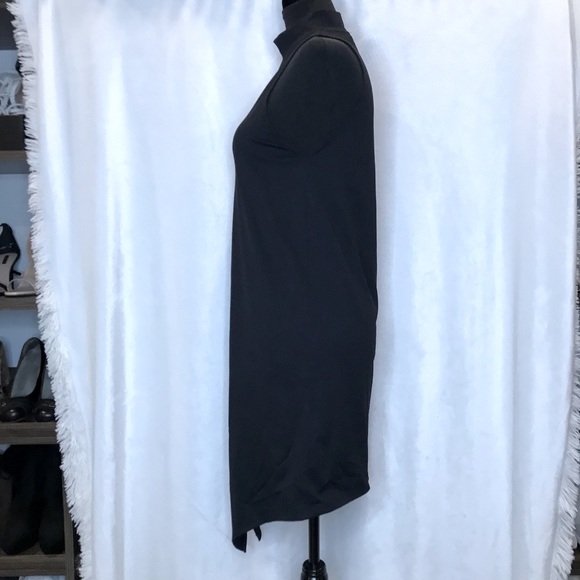 ZARA Trafaluc Collection Mock Neck Sleeveless Asymmetric Slit Black Dress S - Picture 2 of 7